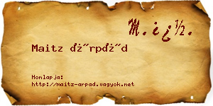 Maitz Árpád névjegykártya